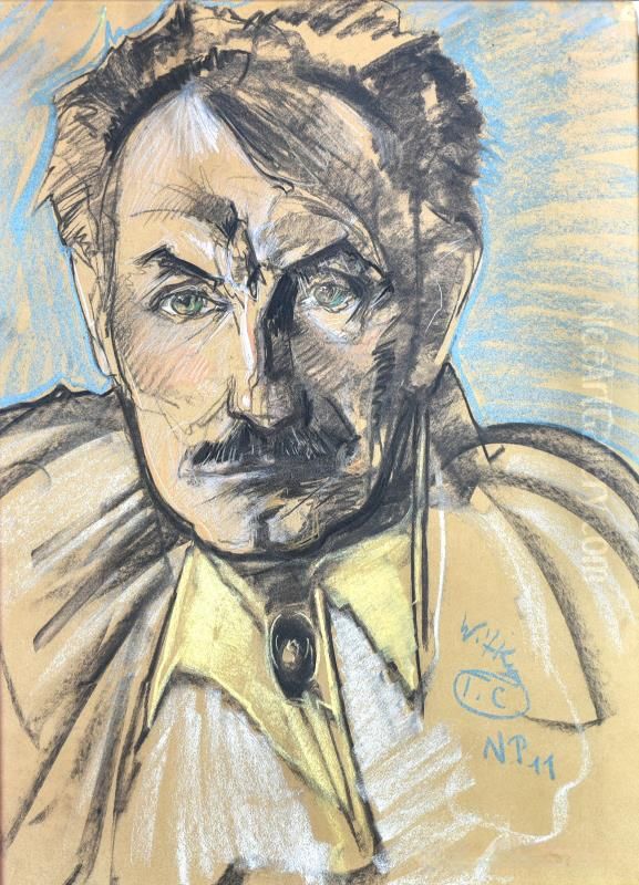 Portret Jana Kasprowicza, w todze Oil Painting by Stanislaw Ignacy Witkiewicz (Witkacy)