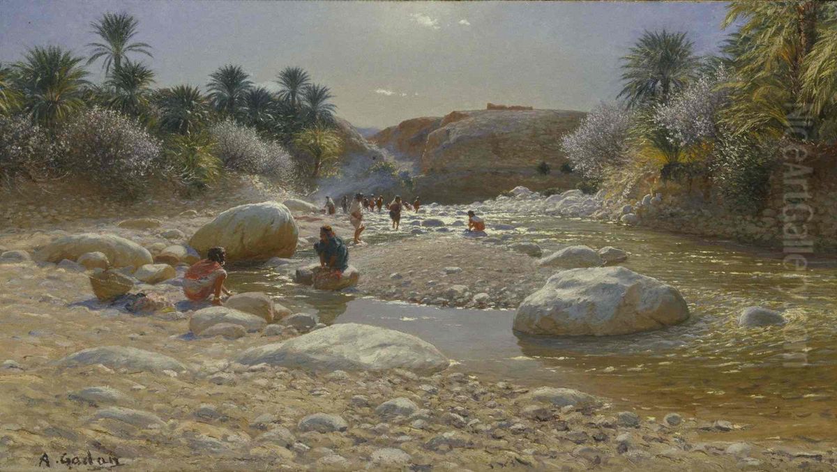 Femmes a la riviere Oil Painting by Antoine Gadan Femmes a la riviere Oil Painting by Antoine Gadan