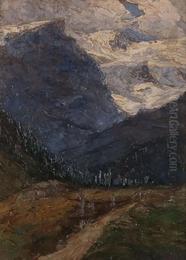Panorama pomeridiano di Champoluc Oil Painting by Carlo Bazzi