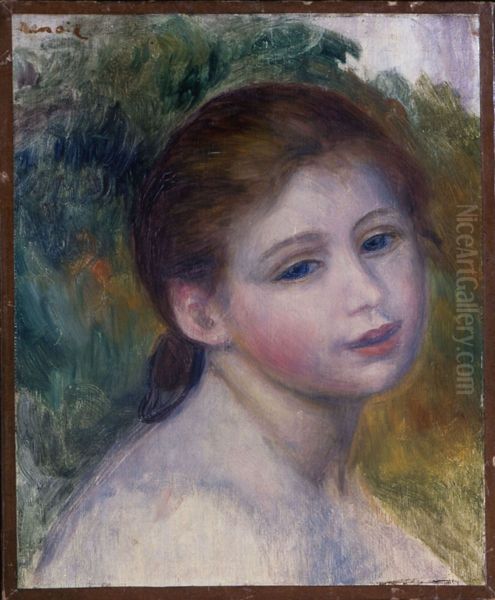 Kopf einer Frau Oil Painting by Pierre Auguste Renoir