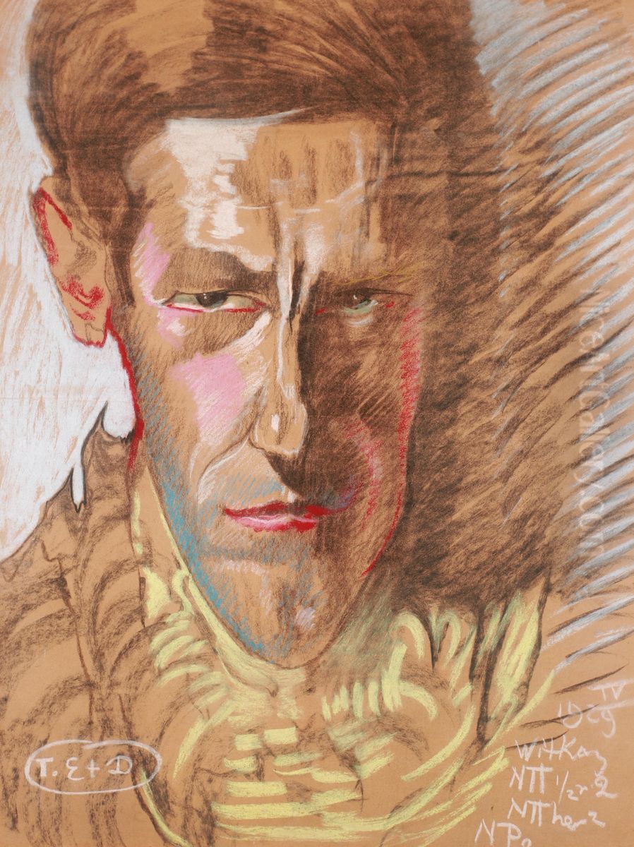 Portret meski Oil Painting by Stanislaw Ignacy Witkiewicz (Witkacy)