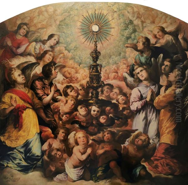 Exaltacion de la Eucaristia Oil Painting by Francisco Herrera The Elder
