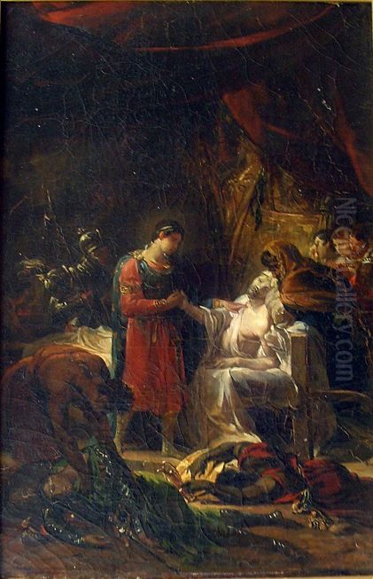 Saint Louis visitant les victimes de la peste dans la plaine de Carthage Oil Painting by Guillaume Guillon-Lethiere