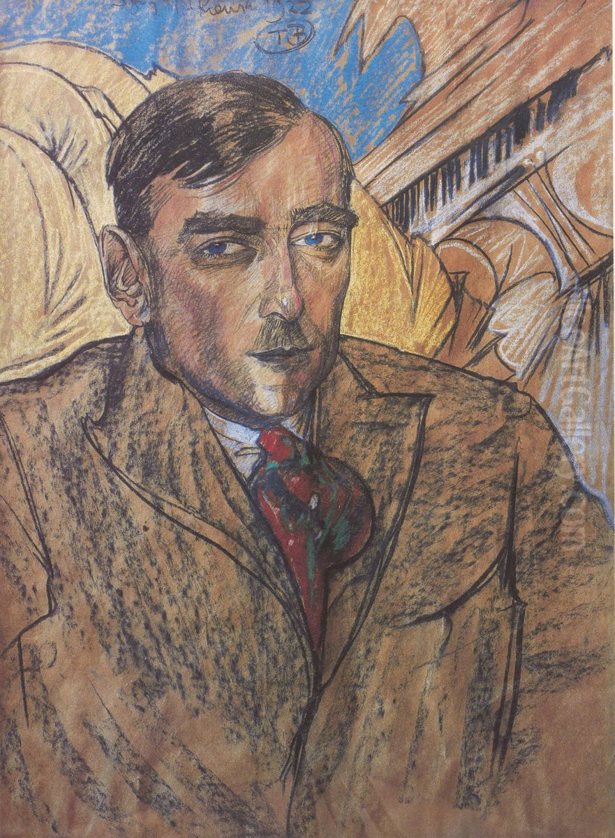 Portrait of Karol Szymanowski Oil Painting by Stanislaw Ignacy Witkiewicz (Witkacy)
