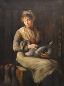 Marie Petiet - Jeune fille aux oies