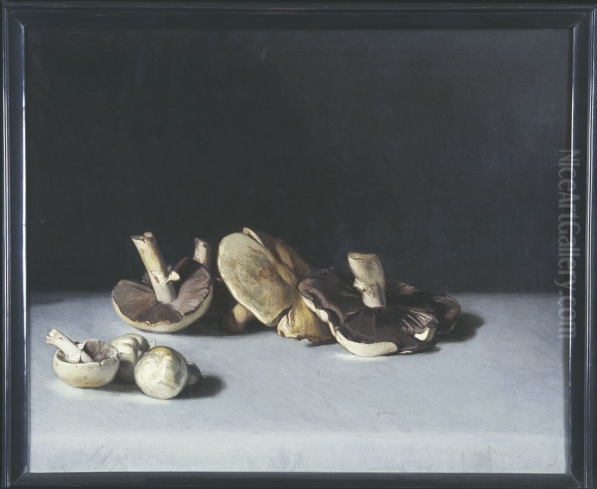 Mushrooms Oil Painting by Julius Johann Ferdinand Kronberg