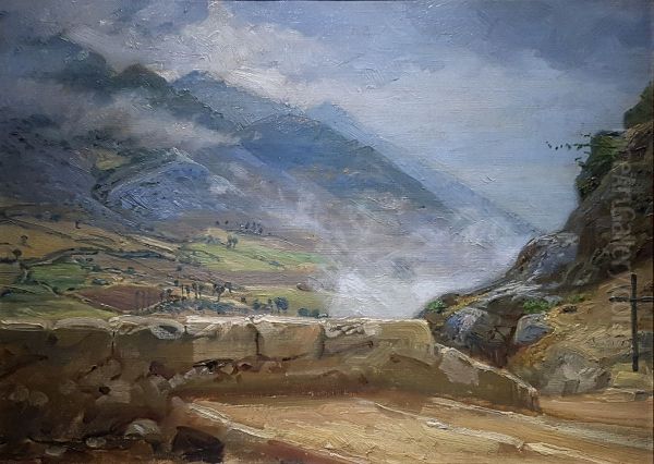 Graavejrsdag ved Civita d'Antino Oil Painting by Peter Tom-Petersen
