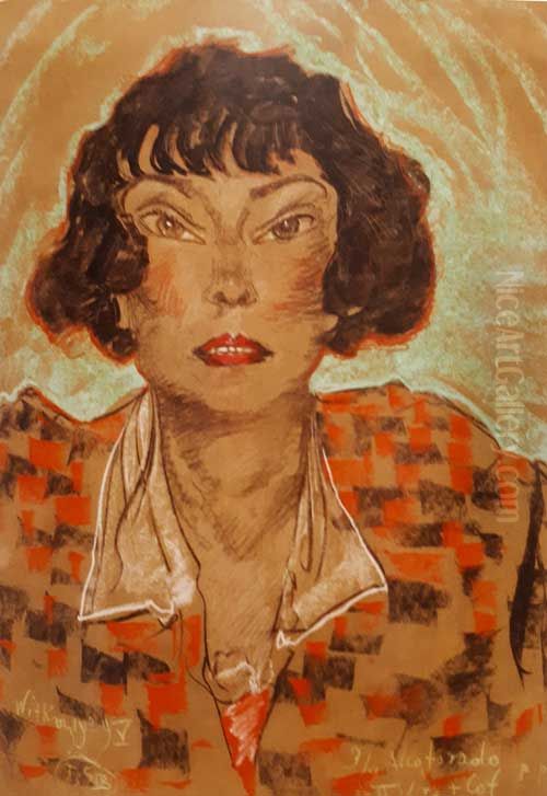Portret Miry Ziminskiej Oil Painting by Stanislaw Ignacy Witkiewicz (Witkacy)