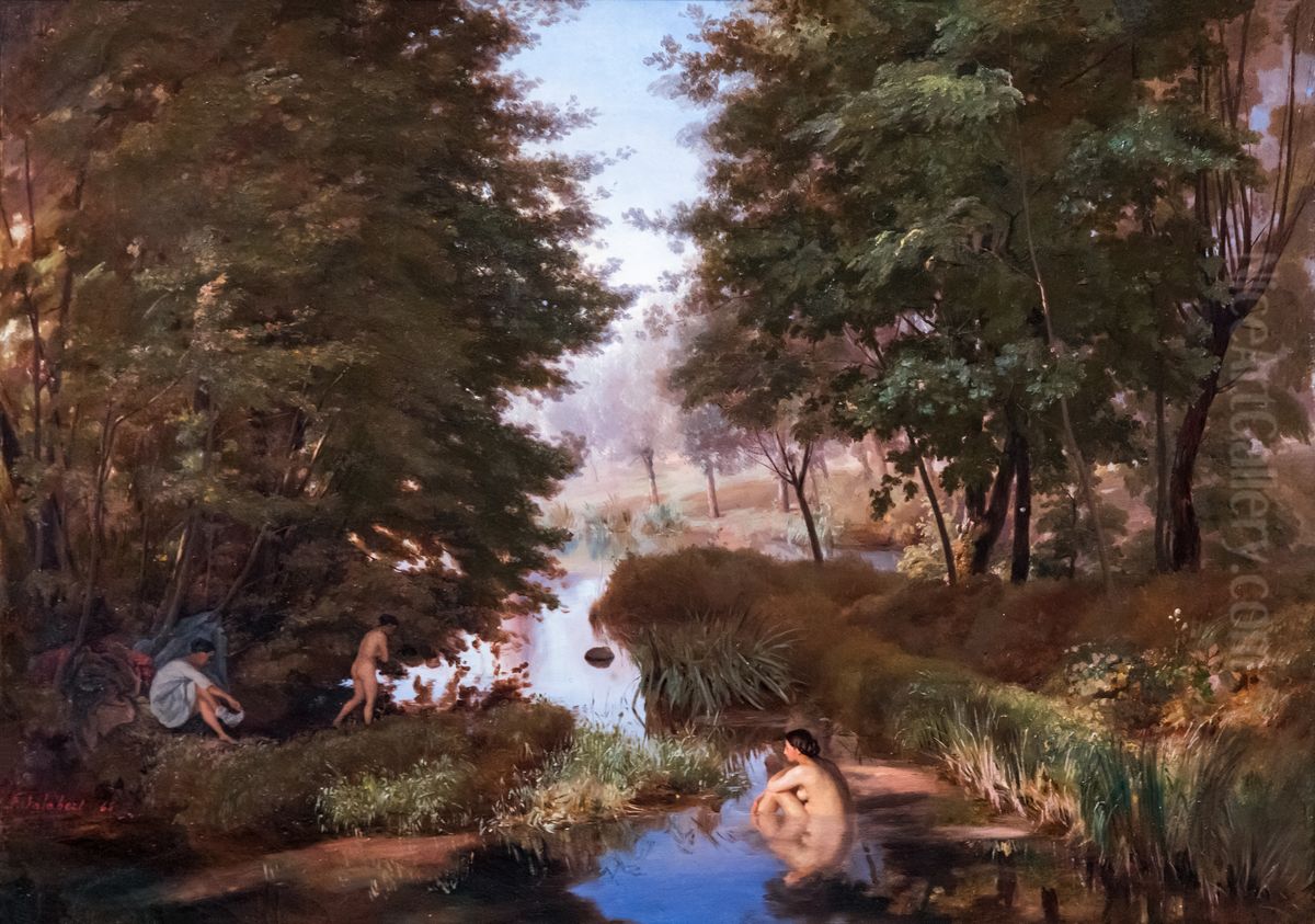 Baigneuses Oil Painting by Firmin Salabert