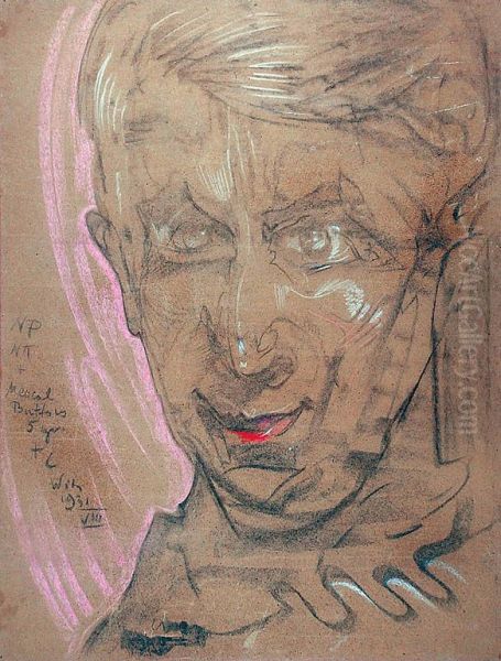 Portrait of Rev. Piotr Sledziewski Oil Painting by Stanislaw Ignacy Witkiewicz (Witkacy)