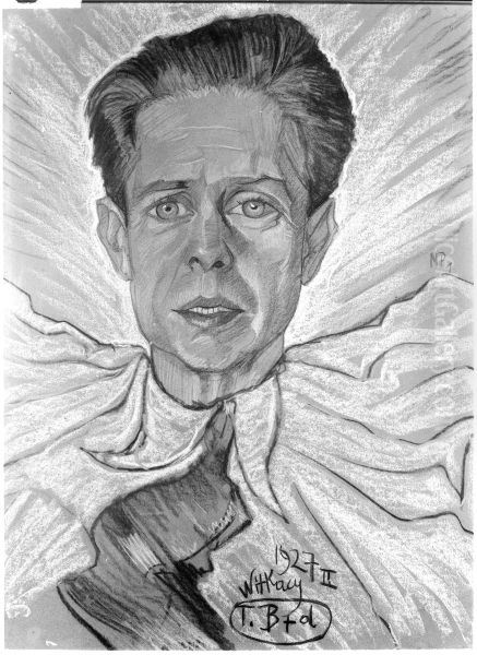 Portrait of Ryszard Ordynski Oil Painting by Stanislaw Ignacy Witkiewicz