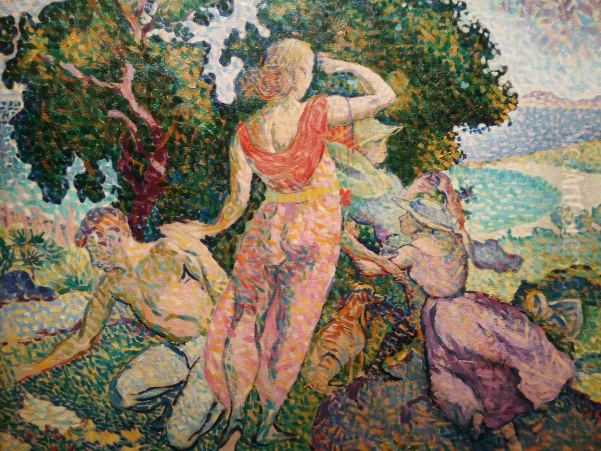 etude pour Excursion Oil Painting by Henri-Edmond Cross
