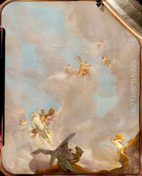 Perseus Releases Andromeda Oil Painting by Julius Johann Ferdinand Kronberg
