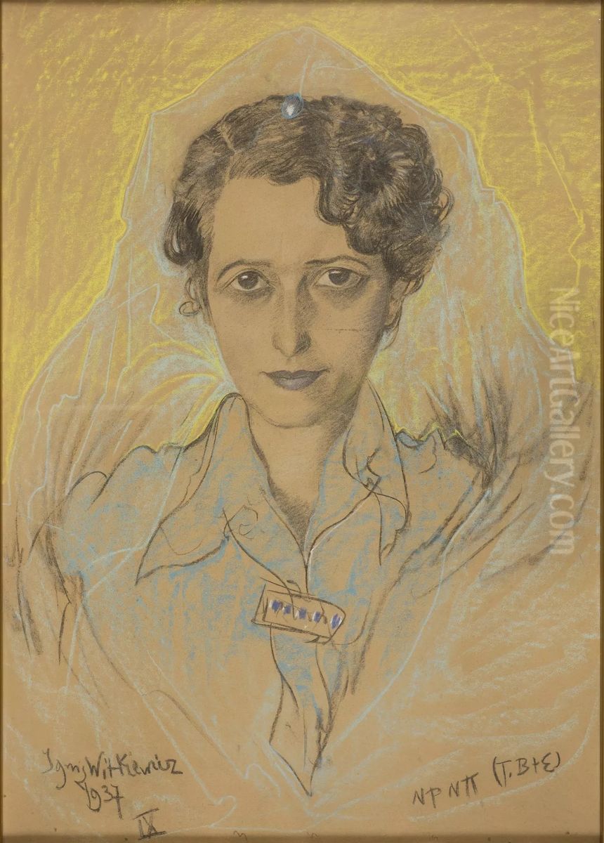 Portrait of a woman Oil Painting by Stanislaw Ignacy Witkiewicz (Witkacy)