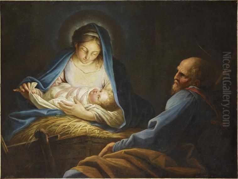 Nativite Oil Painting by Jacques Dumont le Romain Nativite Oil Painting by Jacques Dumont le Romain