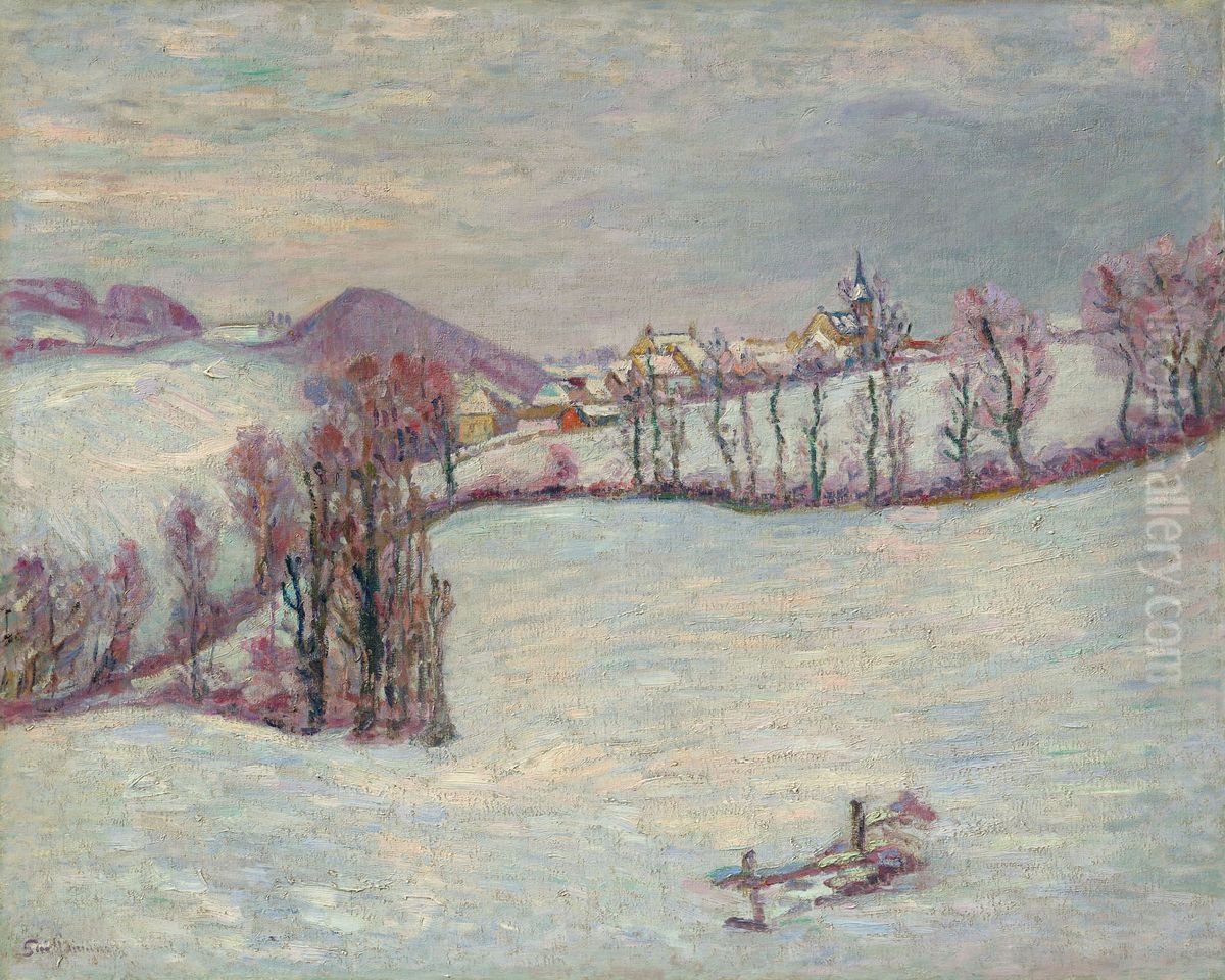 Blick auf den Puy de Dome Oil Painting by Armand Guillaumin