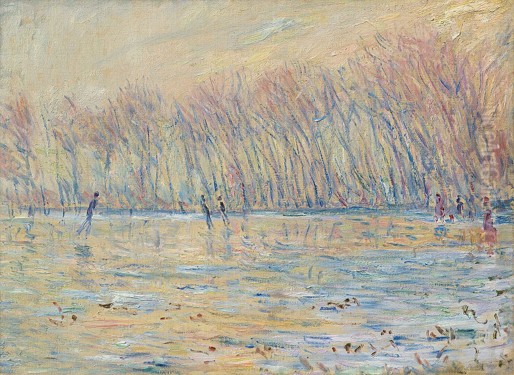 Schlittschuhlaufer in Giverny Oil Painting by Claude Oscar Monet Schlittschuhlaufer in Giverny Oil Painting by Claude Oscar Monet