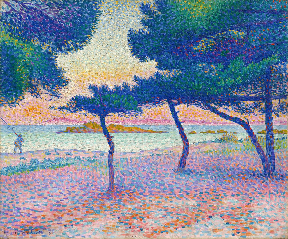 The Beach at Saint-Clair Oil Painting by Henri-Edmond Cross