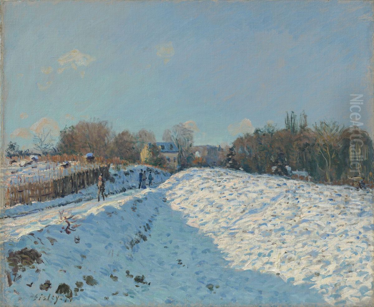 Schnee in Louveciennes Oil Painting by Alfred Sisley