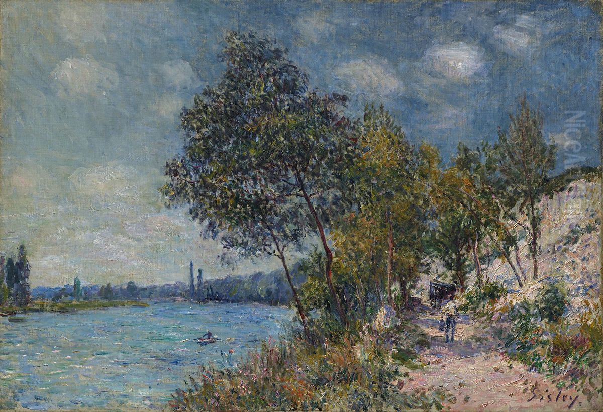 Die Steinbruche in Veneux in der Sonne, Morgen Oil Painting by Alfred Sisley