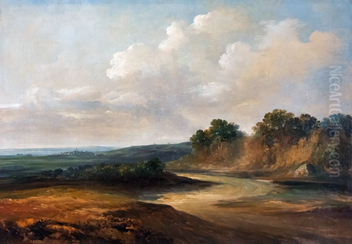 La route tournante - Georges Michel - musee des Beaux-Arts de Gaillac Oil Painting by Georges Michel