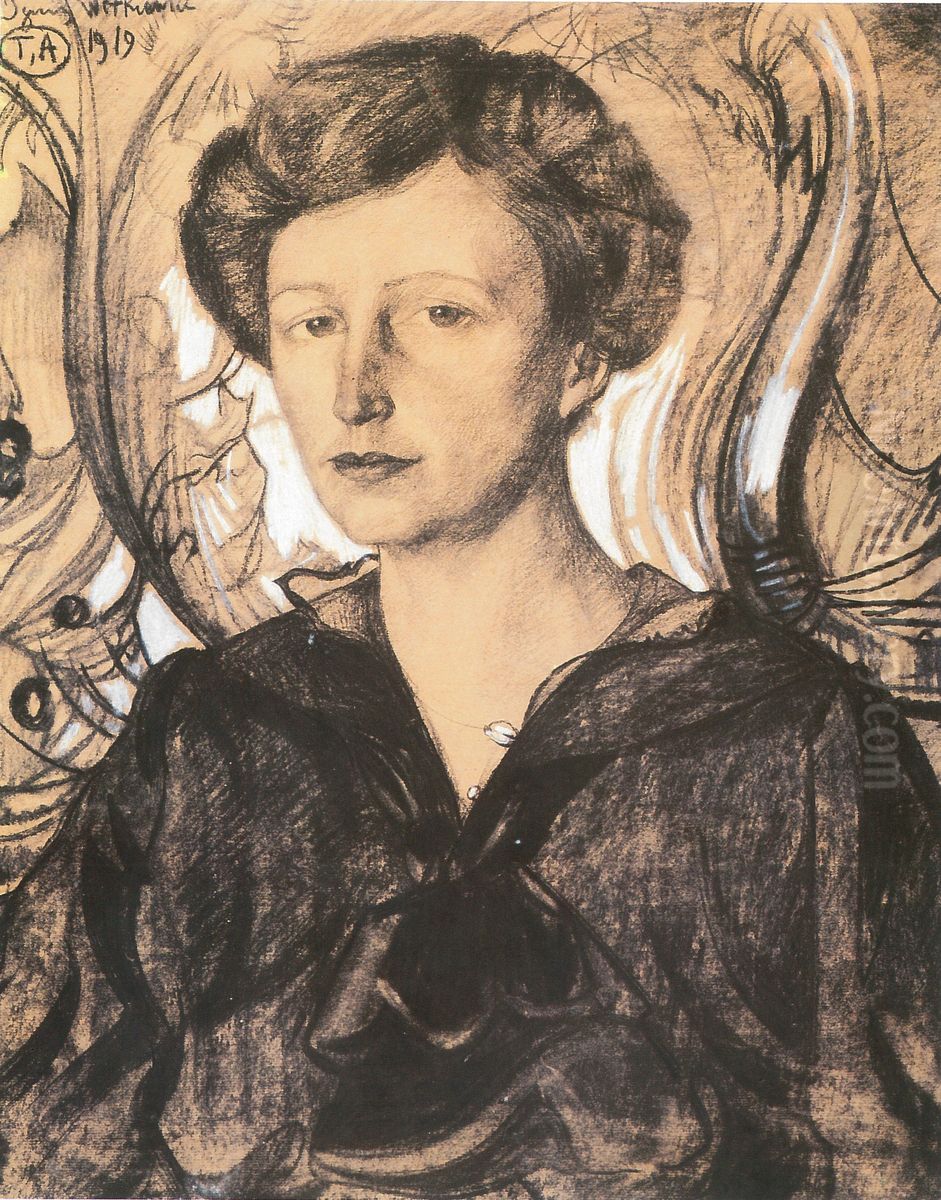 Portrait of Jozefa Krzysztalowiczowa Oil Painting by Stanislaw Ignacy Witkiewicz (Witkacy)