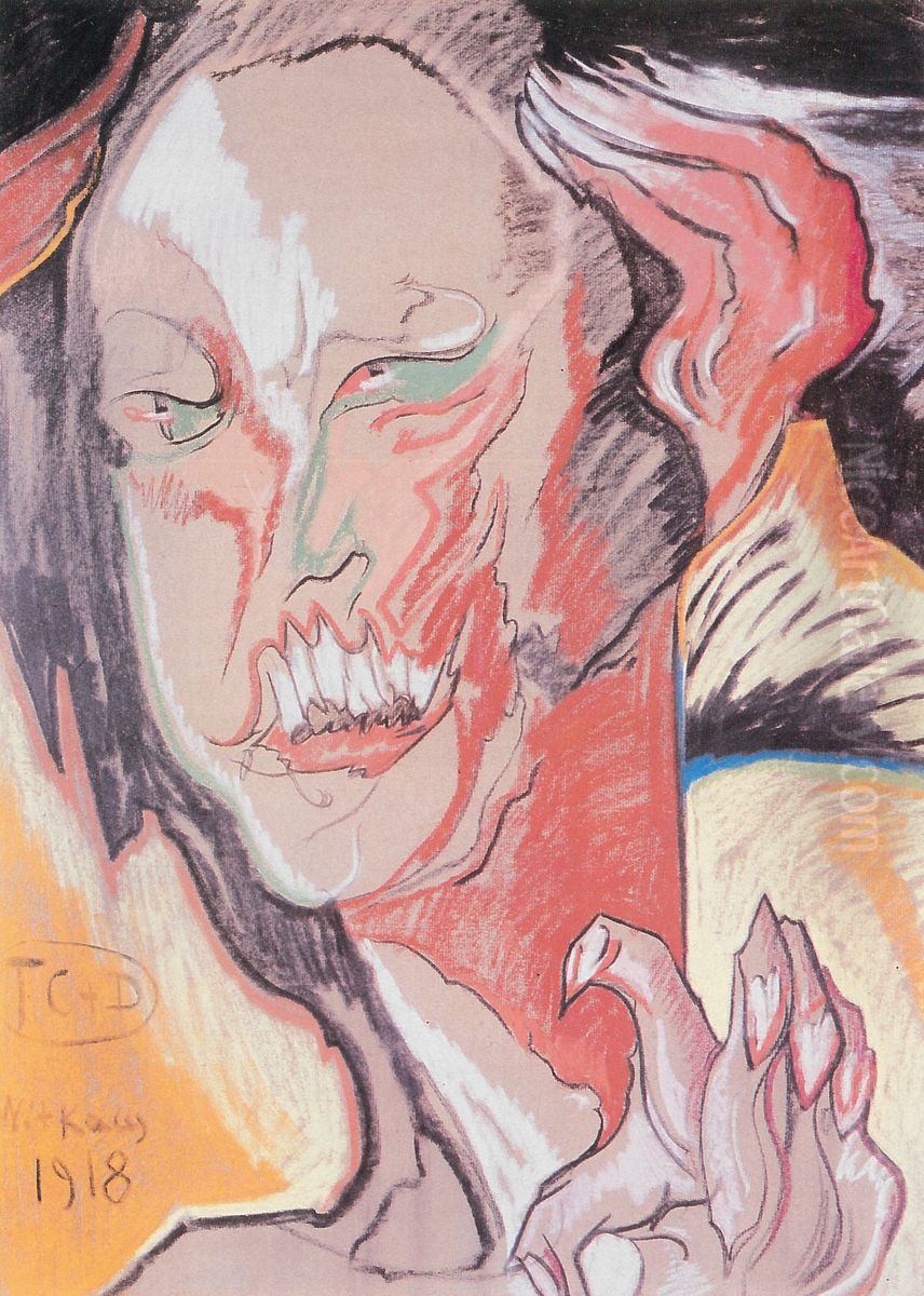 Male head Oil Painting by Stanislaw Ignacy Witkiewicz (Witkacy)