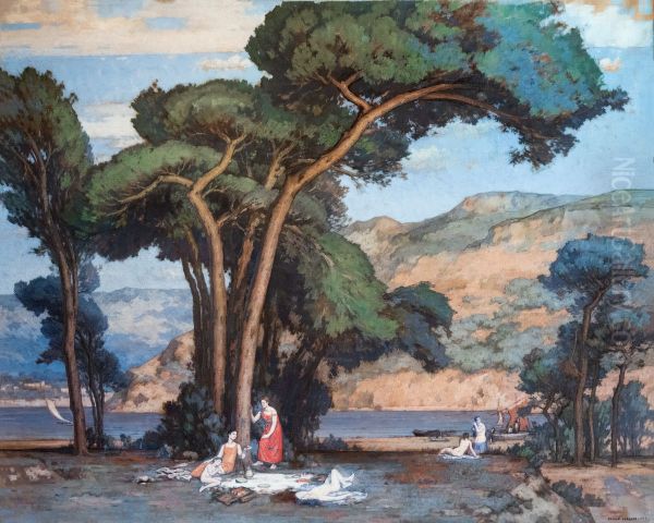 Paysage anime de Provence Oil Painting by Pierre Magnan-Bernard