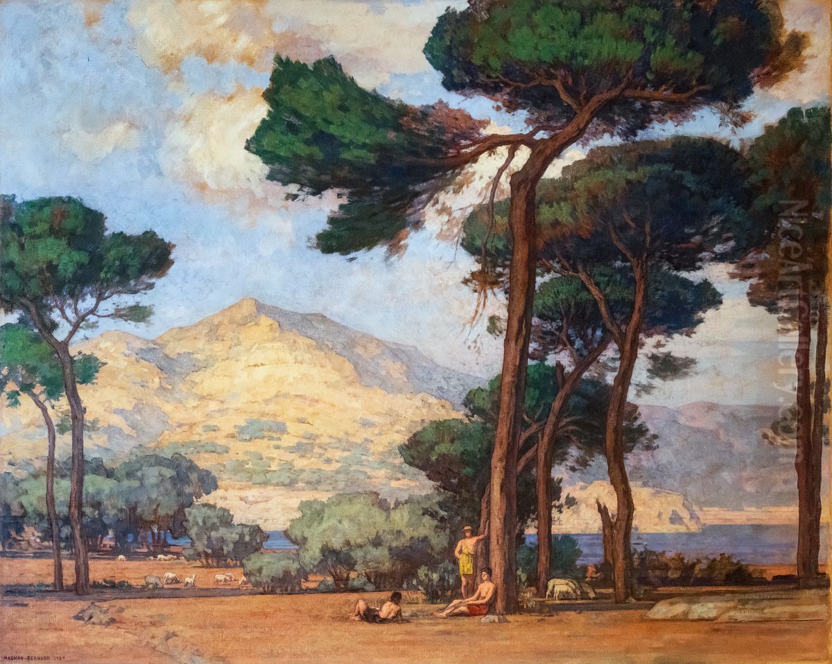 Matinee d'ete en Provence - Pierre Magnan-Bernard - Musee des Beaux-Arts de Gaillac Oil Painting by Pierre Magnan-Bernard