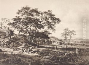 Landscape with a resting hunter