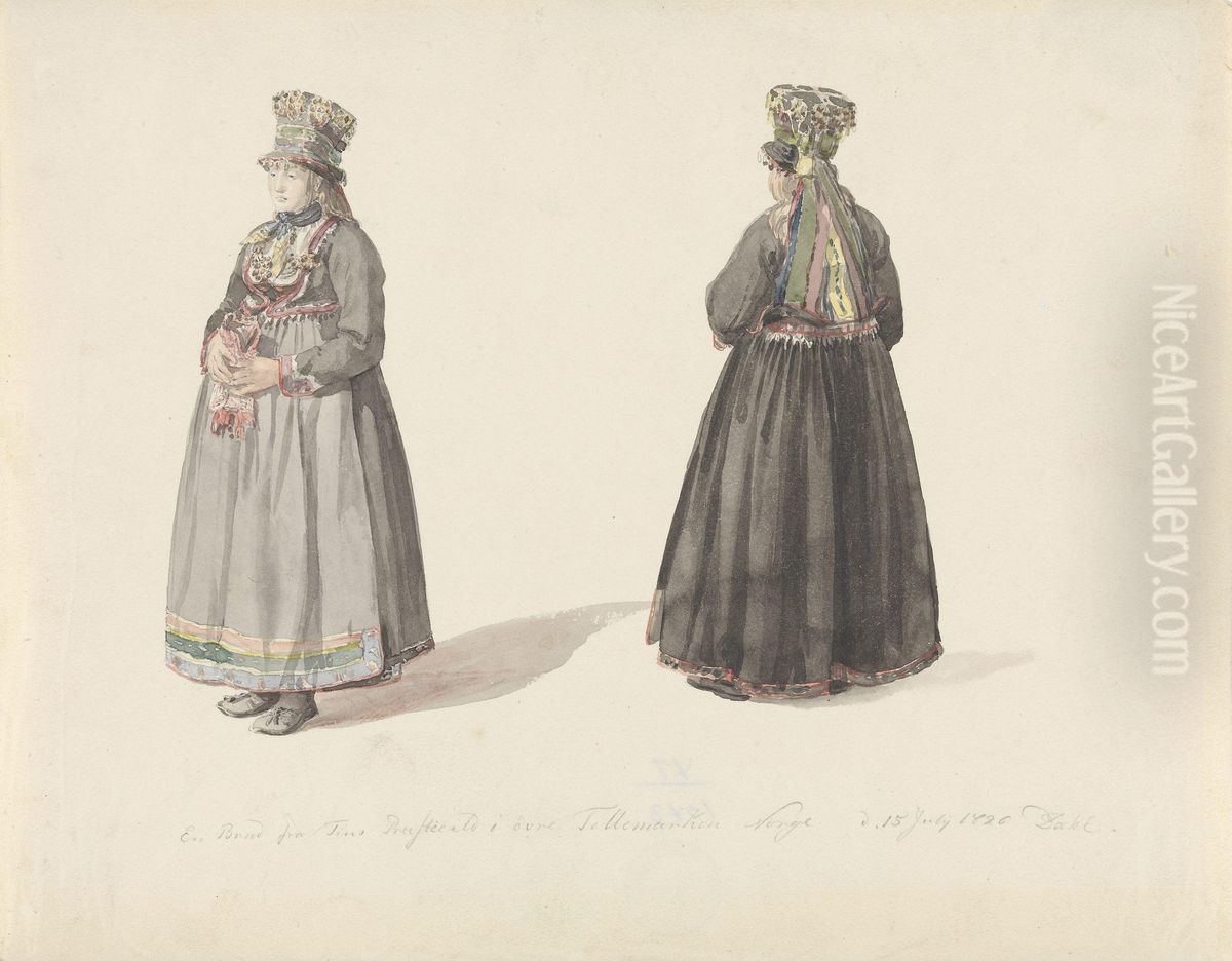 Costume studies, Tinn in Telemark Oil Painting by Johan Wilhelm Ludwig Dahl