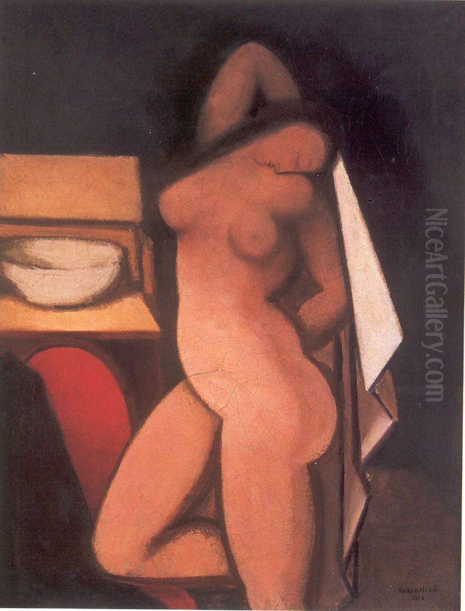 Pri toalete Oil Painting by Rudolf Kremlicka