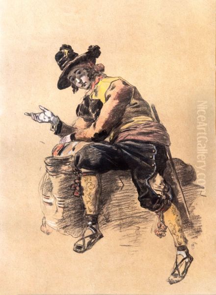 Jeune paysan espagnol en costume Oil Painting by Joseph Latour