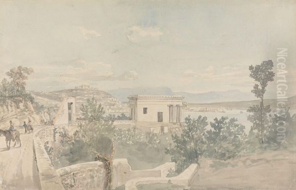 View of Naples from Via di Posillipo Oil Painting by Johan Christian Dahl