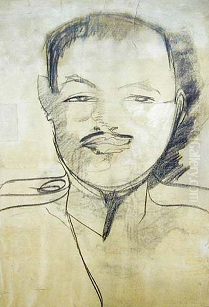 Portret oficera Oil Painting by Stanislaw Ignacy Witkiewicz (Witkacy)