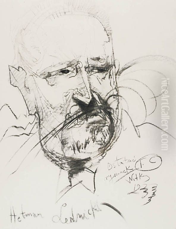 Portrait of Aleksander Lednicki Oil Painting by Stanislaw Ignacy Witkiewicz (Witkacy)