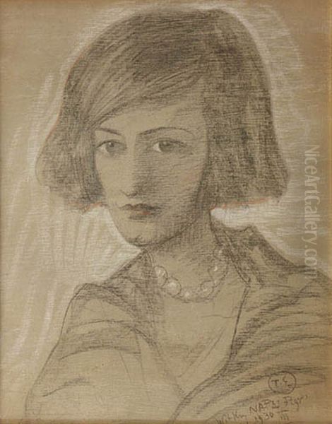 Portret Pani Lisickiej-Poninskiej Oil Painting by Stanislaw Ignacy Witkiewicz
