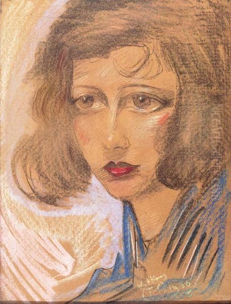 Portrait of Nena Stachurska Oil Painting by Stanislaw Ignacy Witkiewicz (Witkacy)
