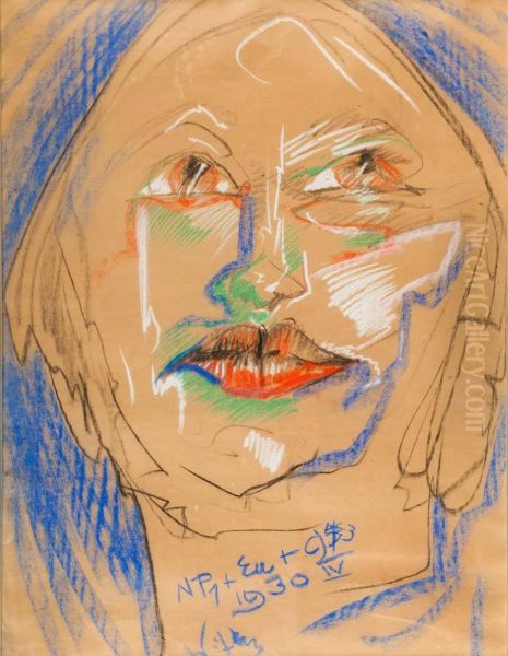 Portret meski Oil Painting by Stanislaw Ignacy Witkiewicz