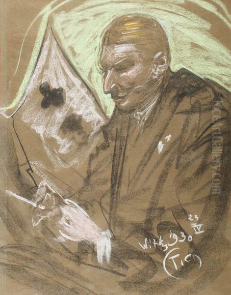 Portret mezczyzny Oil Painting by Stanislaw Ignacy Witkiewicz