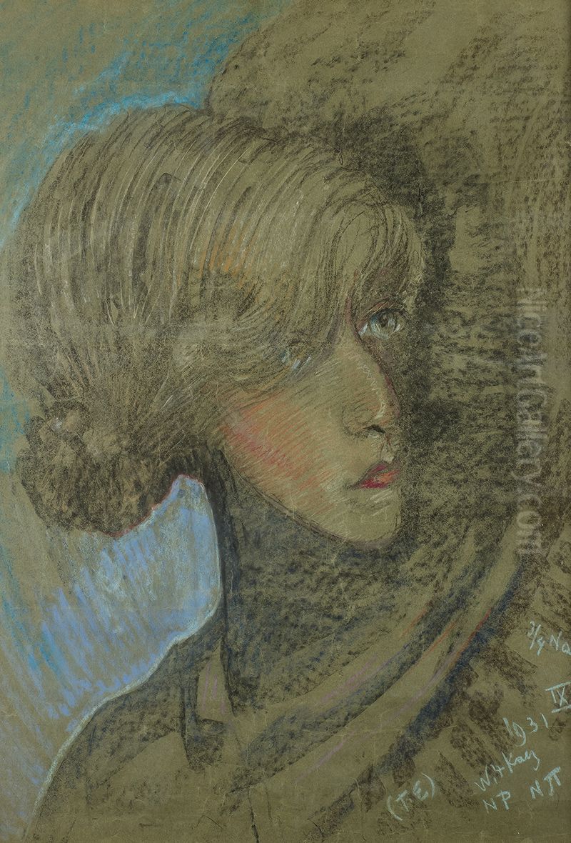 Portrait of Felicja Turowska Oil Painting by Stanislaw Ignacy Witkiewicz (Witkacy)