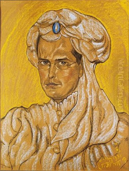 Portrait of P. Grabski Oil Painting by Stanislaw Ignacy Witkiewicz