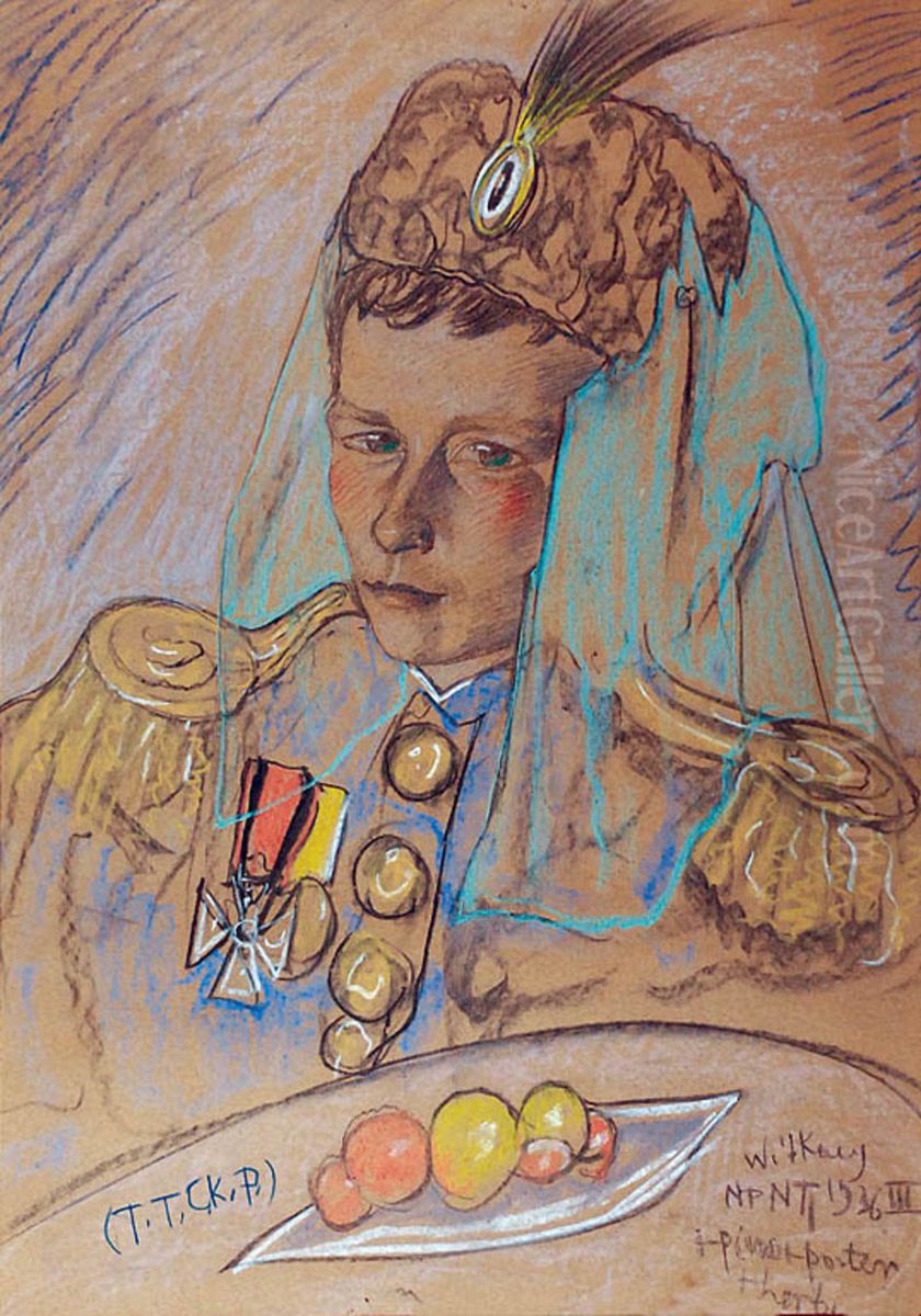 Portret Przemyslawa Kotarbinskiego Oil Painting by Stanislaw Ignacy Witkiewicz (Witkacy)
