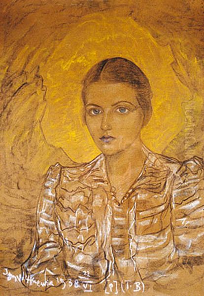 Portrait of a woman Oil Painting by Stanislaw Ignacy Witkiewicz (Witkacy)