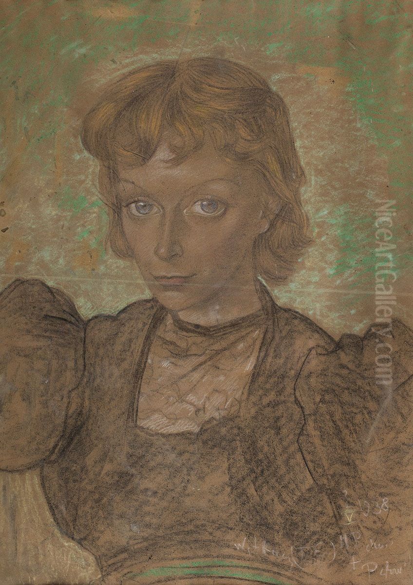 Portrait of a woman Oil Painting by Stanislaw Ignacy Witkiewicz (Witkacy)