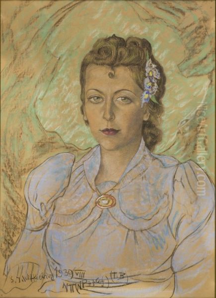Portrait of Jadwiga Pilinska nee Gadomska Oil Painting by Stanislaw Ignacy Witkiewicz (Witkacy)