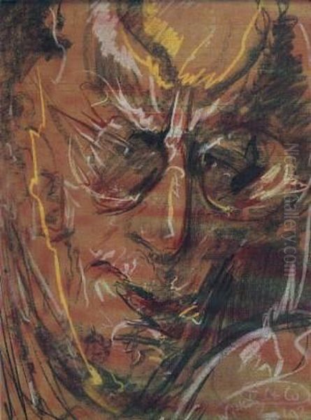 Portrait of Teodor Bialynicki-Birula Oil Painting by Stanislaw Ignacy Witkiewicz (Witkacy)