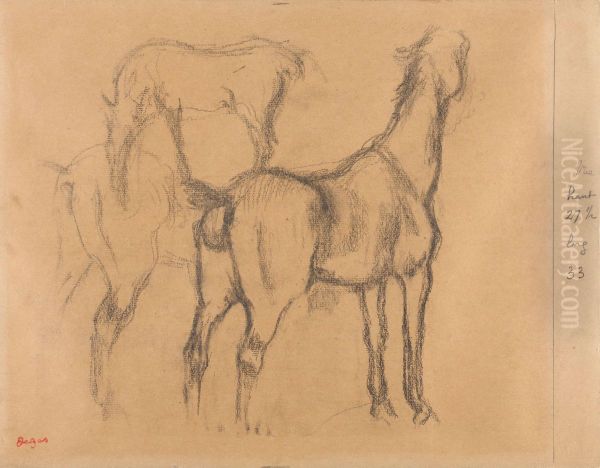 Studies of horses Oil Painting by Edgar Degas
