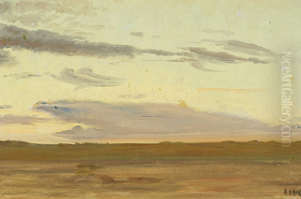 Sunset at Skagen. Oil Painting by Michael Peter Ancher