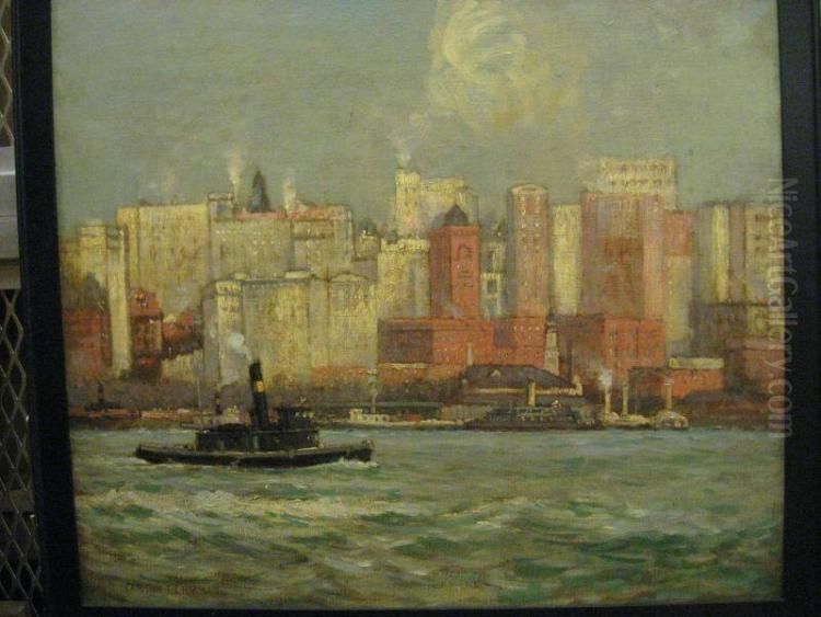 The Battery, NYC Oil Painting by Carlton Theodore Chapman